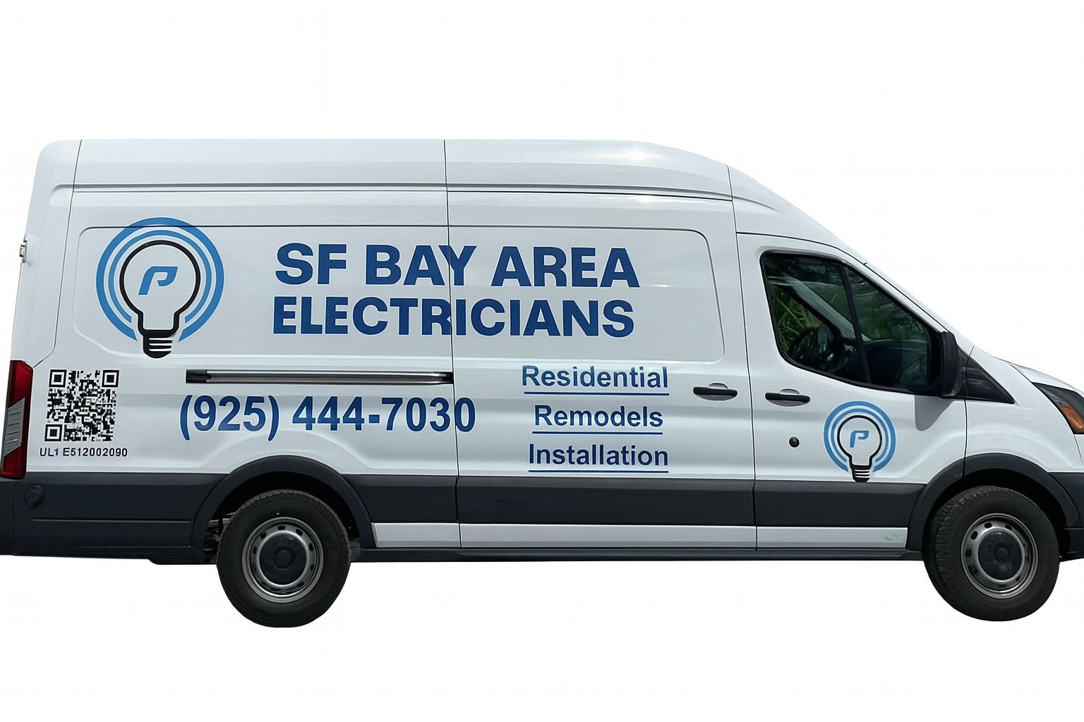 SF Bay Area Electricians service van with company branding and contact information